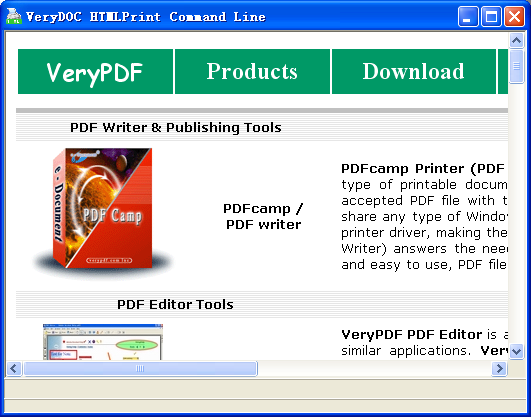 HTML Print to Postscript Command Line Screenshot