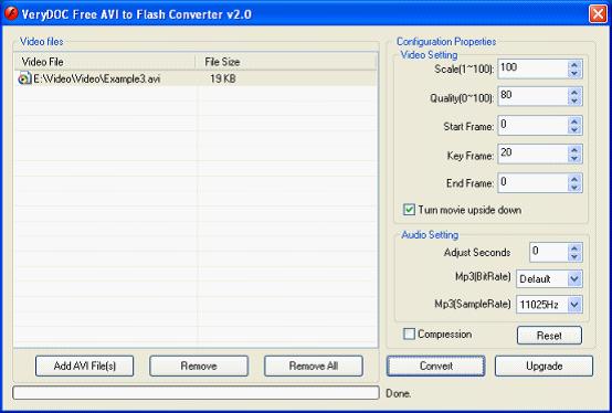 Free AVI to SWF Converter screenshot