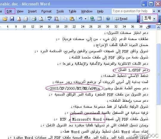 convertir pdf word en arabe