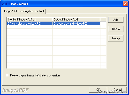 Set source path and targeting path when backup images and PDF during converting image to PDF