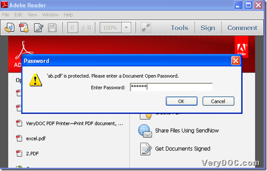 PDF snapshot after printing PDF and encrypting PDF with virtual printer 