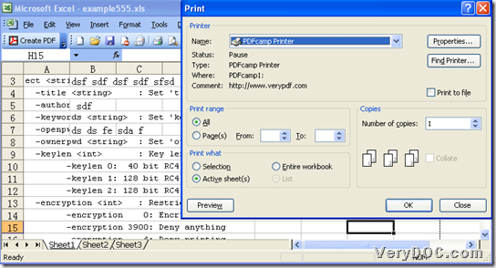 Set VeryDOC PDF Printer as virtual printer