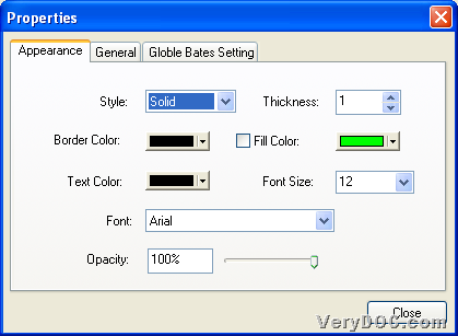Set text properties during creating PDF with VeryPDF PDF Editor