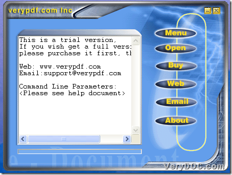 GUI interface of VerYPDF PDF to TXT Converter