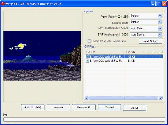 GIF to Flash Batch Converter screenshot
