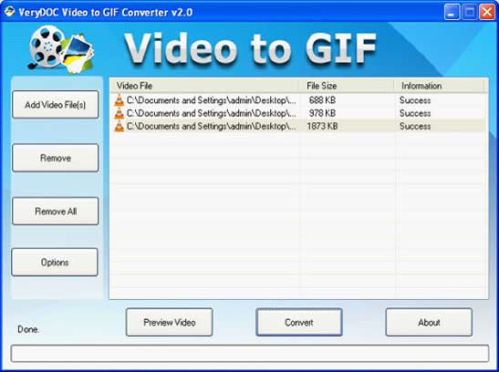 main interface window form of FLV to TGA Batch Converter