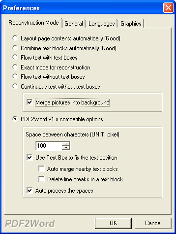 Set parameters for target file