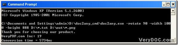 the command prompt window