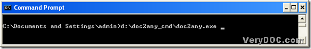 call "doc2any.exe" in command prompt window