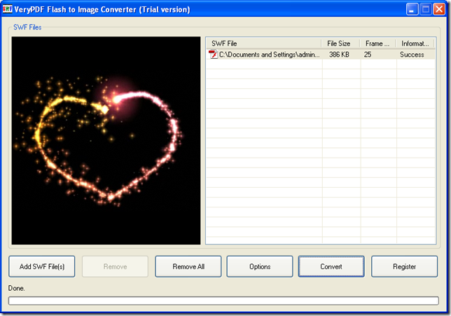 main  converting  interface of VeryDOC Flash to Image Converter