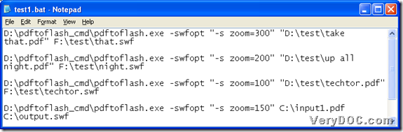 Convert PDF to SWF with specified resolution with command line