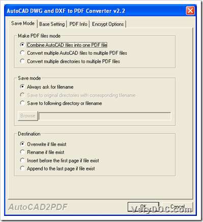 Optionally set PDF properties during batch converting DXF/DWT/DWF/DWG to PDF