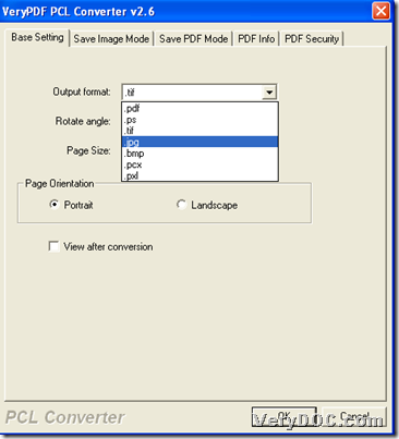 Set targeting format during converting PXL to image with GUI interface