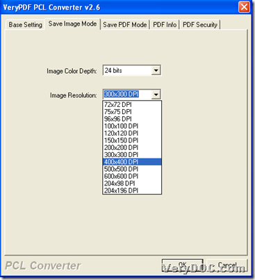 Set image resolution during converting PXL to image with GUI interface