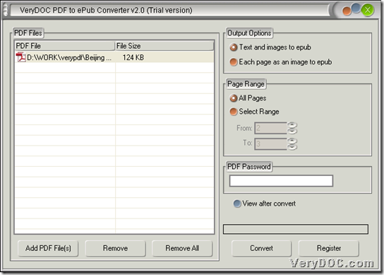 Convert PDF to ePub and extract text or image through GUI interface