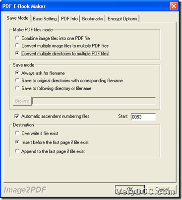 Set combined mode during converting image to PDF through GUI interface