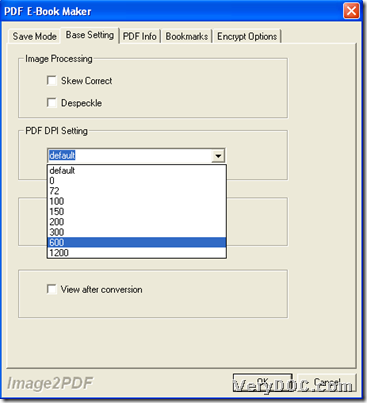 Set PDF resolution/DPI during converting image to PDF