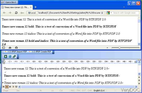 input html file and output rtf file