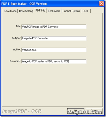 Set PDF information during batch converting vector images to PDF