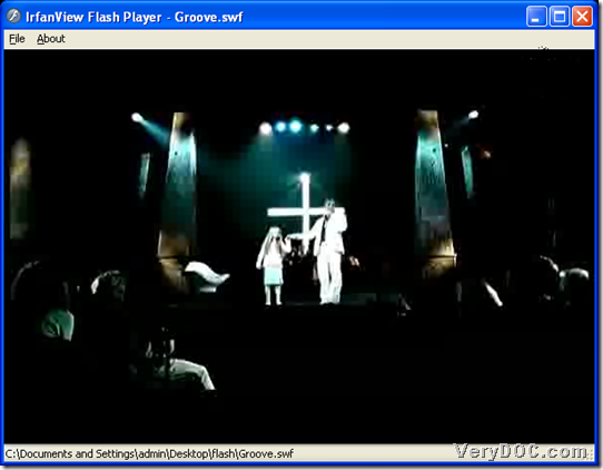 Flash preview after conversion from video to flash with GUI interface