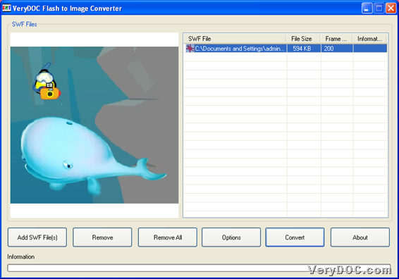 Add and preview flash during converting flash to image with GUI