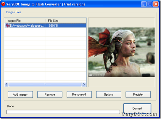 Add image during converting image to flash with GUI
