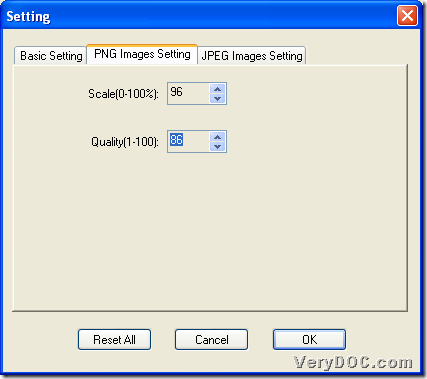 Set flash scale and flash quality during converting image to flash with GUI