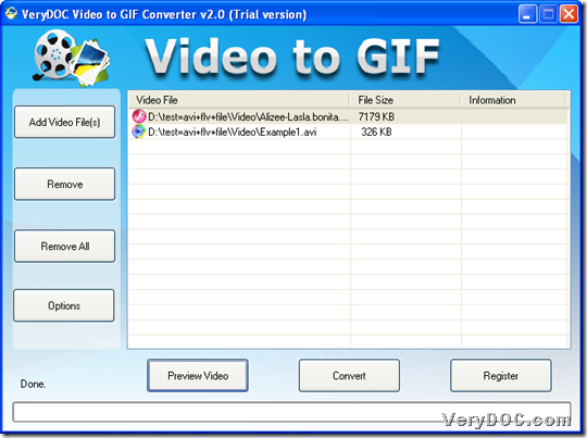 Add video to conversion of video to animated GIF with GUI interface