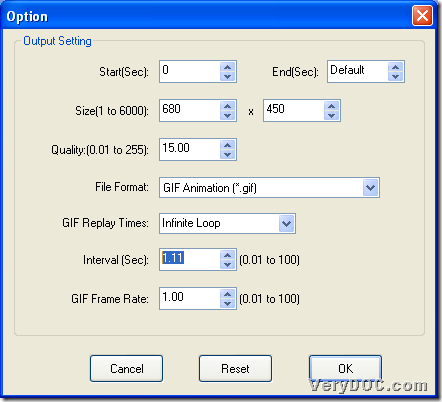 Set interval for process from video to animated GIF with GUI interface