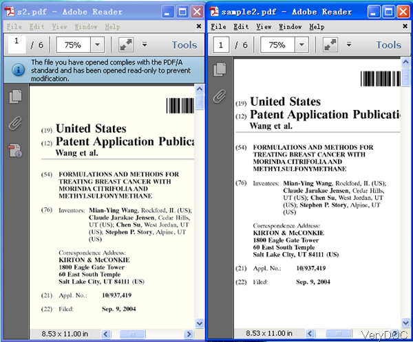 output PDFA and input PDF