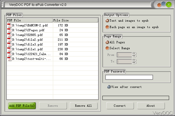 pdf-to-epub software interface