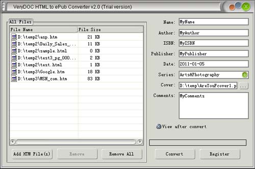 VeryDOC MHTML to iTouch Converter