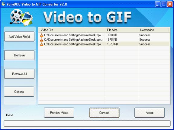 main window form of FLV to BMP Batch Converter