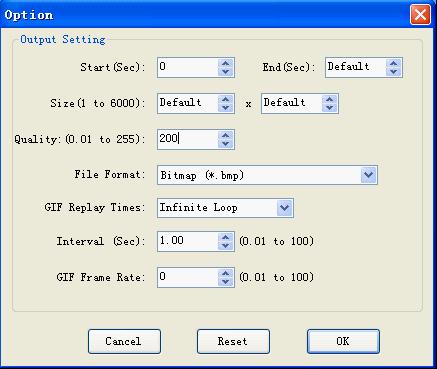 Option dialog box