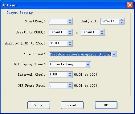 Option dialog box